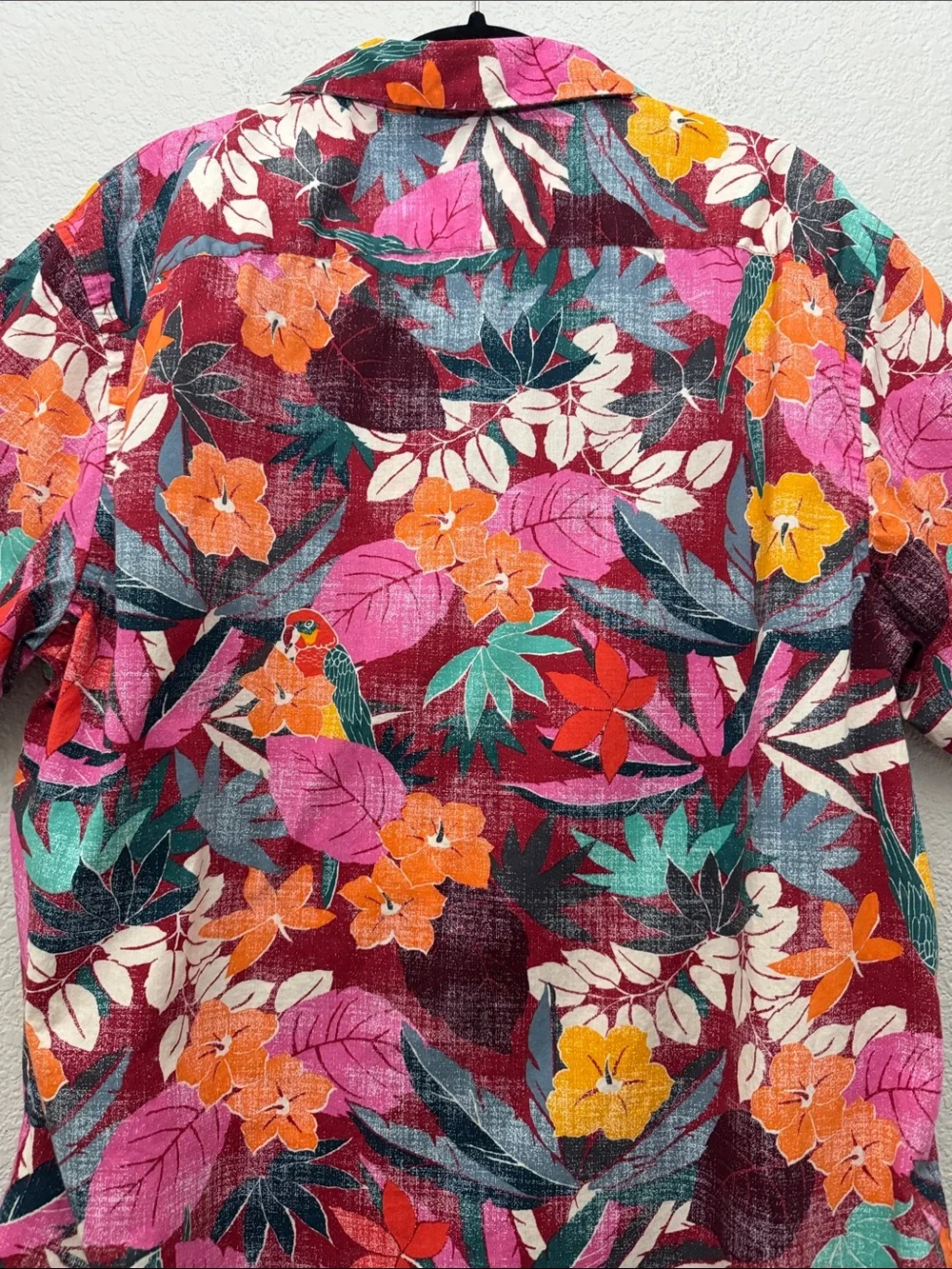 Old Navy Resort Shirt Slim Short Sleeve Button Front Camp Floral Print Size XL
